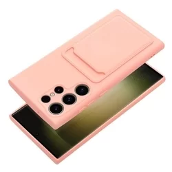 Telefontok Samsung Galaxy S23 Ultra - Forcell Card - pink kártyatartós szilikon hátlap tok-1