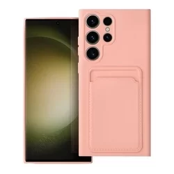 Telefontok Samsung Galaxy S23 Ultra - Forcell Card - pink kártyatartós szilikon hátlap tok-2