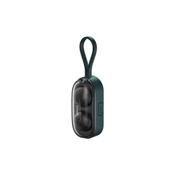 Headset: Remax TWS-15 - zöld bluetooth headset, töltő tokkal csukló karpánttal-1