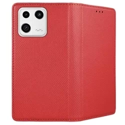Telefontok Xiaomi 13 - piros mágneses szilikon keretes könyvtok-2