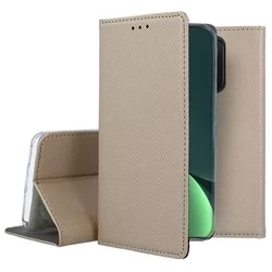 Xiaomi 13 Pro Telefontok - arany mágneses szilikon keretes könyvtok-3