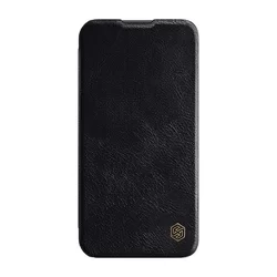 Telefontok Samsung Galaxy S23+ (S23 Plus) - Nillkin Qin Pro - kihajtható bőr könyvtok, csúsztatható kameravédővel, fekete-1
