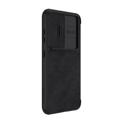 Telefontok Samsung Galaxy S23+ (S23 Plus) - Nillkin Qin Pro - kihajtható bőr könyvtok, csúsztatható kameravédővel, fekete-3