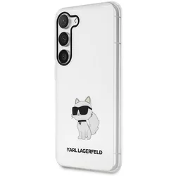 Telefontok Samsung Galaxy S23 - Karl Lagerfeld Ikonik Choupette - átlátszó műanyag hátlap tok-1
