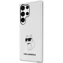 Telefontok Samsung Galaxy S23 Ultra - Karl Lagerfeld Ikonik Choupette - átlátszó műanyag hátlap tok-1