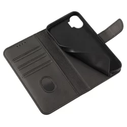Telefontok Nothing Phone 1 - Magnet fekete szilikon keretes mágneses könyvtok-4
