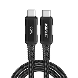 ACEFAST C4-03 - Type-C (USB-C) / Type-C (USB-C) fekete szövet kábel, 2m, 5A-1