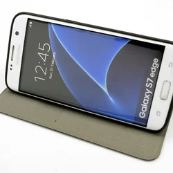 Telefontok UNIQ Fekete Kihajtható Tok - Samsung Galaxy S7 Edge (8719273222454)-2