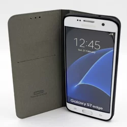 Telefontok UNIQ Fekete Kihajtható Tok - Samsung Galaxy S7 Edge (8719273222454)-3