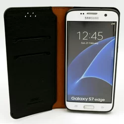 Telefontok UNIQ Fekete Kihajtható Tok - Samsung Galaxy S7 Edge -2