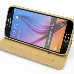 Telefontok UNIQ Kihajtható Tok Arany - Samsung Galaxy S6 (8719273222102)-2