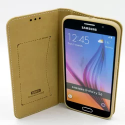 Telefontok UNIQ Kihajtható Tok Arany - Samsung Galaxy S6 (8719273222102)-3