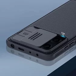 Telefontok Xiaomi Redmi Note 12 5G - Nillkin csúsztatható kameravédős fekete hátlap tok-1
