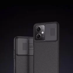 Telefontok Xiaomi Redmi Note 12 5G - Nillkin csúsztatható kameravédős fekete hátlap tok-2