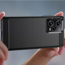 Telefontok Xiaomi Poco X5 Pro 5G - Carbon Fiber fekete szilikon tok-1