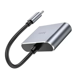 Adapter: Hoco HB29- Type-C (USB-C) / HDMI + VGA HUB porttal, 15 cm kábel-2