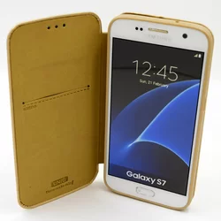 Telefontok UNIQ Kihajtható Tok Arany - Samsung Galaxy S7 (8719273222287)-2
