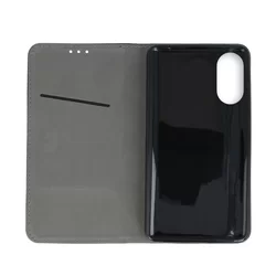 Telefontok Oppo A17 - Smart Magnetic fekete szilikon keretes mágneses könyvtok-3