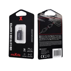Adapter: MaxLife - USB / TYPE-C (USB-C), fekete adapter-2