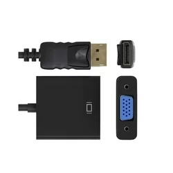 Adapter: Akyga AD-36- DisplayPort / VGA HUB porttal, 15 cm kábel, fekete-2