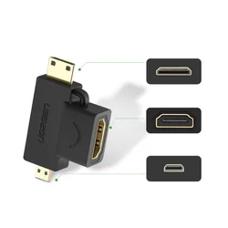 Adapter: UGREEN 20144 - HDMI / Mini HDMI / Micro HDMI HUB porttal adapter, fekete-2