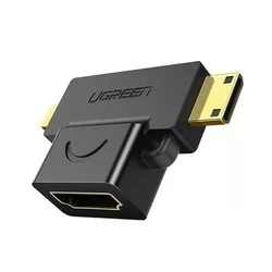 Adapter: UGREEN 20144 - HDMI / Mini HDMI / Micro HDMI HUB porttal adapter, fekete-1