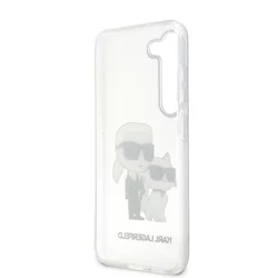 Telefontok Samsung Galaxy S23+ (S23 Plus) - Karl Lagerfeld Karl and Choupette - átlátszó/csillámos műanyag hátlap tok-4