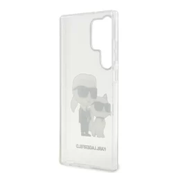 Telefontok Samsung Galaxy S23 Ultra - Karl Lagerfeld Karl and Choupette - átlátszó/csillámos műanyag hátlap tok-4