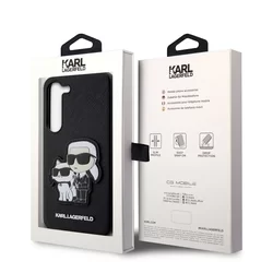 Telefontok Samsung Galaxy S23 - Karl Lagerfeld Saffiano Karl and Choupette - fekete műanyag hátlap tok-5
