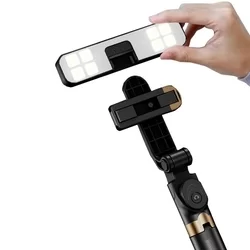 Selfie bot: STAND XT-06S - fekete, bluetooth távirányítós, tripoddá alakítható selfie bot LED világítással-3