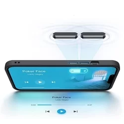 Telefontok iPhone 12 - Tech-Protect Magmat MagSafe kompatibilis kék áttetsző műanyag hátlap tok, kék szilikon kerettel-2