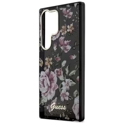 Telefontok Samsung Galaxy S23 Ultra - Guess Flower Collection hátlap tok - virágmintás/fekete-3