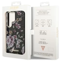 Telefontok Samsung Galaxy S23 Ultra - Guess Flower Collection hátlap tok - virágmintás/fekete-7