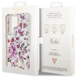 Telefontok Samsung Galaxy S23 Ultra - Guess Flower Collection hátlap tok - virágmintás/átlátszó-7