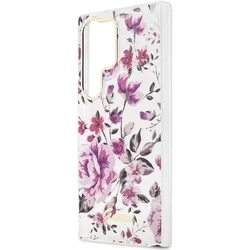 Telefontok Samsung Galaxy S23 Ultra - Guess Flower Collection hátlap tok - virágmintás/átlátszó-3