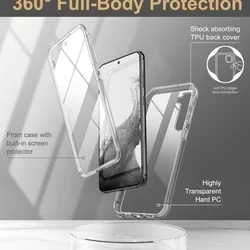 Telefontok Samsung Galaxy S23 - Tech- Protect Kevlar Clear - átlátszó előlap + plexi hátlapi 360°-os tok -1