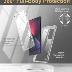 Telefontok Samsung Galaxy S23 Ultra - Tech- Protect Kevlar Clear - átlátszó előlap + plexi hátlapi 360°-os tok -1