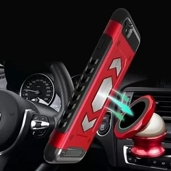 Telefontok iPhone 7 Plus / 8 Plus - Defender Magnetic piros ütésálló, mágneses hátlap tok-2
