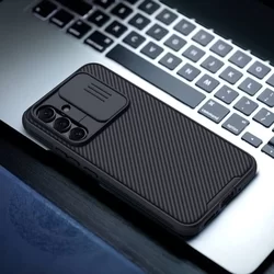Telefontok Samsung Galaxy A54 5G - Nillkin csúsztatható kameravédős fekete hátlap tok-4