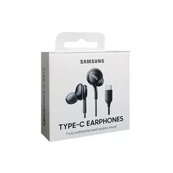 Headset: Samsung EO-IC100BBE - fekete gyári hangerőszabályzós stereo headset, Type-C (USB-C) csatlakozóval-1