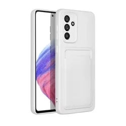 Samsung Galaxy A34 5G Telefontok - Forcell Card - fehér kártyatartós szilikon hátlap tok-1
