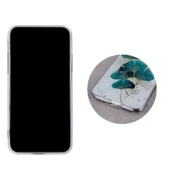 Telefontok Xiaomi Poco X3 NFC / Poco X3 Pro - Gold Glam levelek - mintás műanyag hátlap tok, szilikon kerettel-2