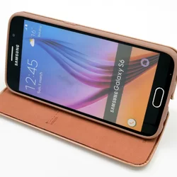 Telefontok UNIQ Rose Gold Kihajtható Tok - Samsung Galaxy S6 (8719273222263)-1