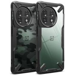 Telefontok OnePlus 11 5G - Ringke Fusion X Design fekete ütésálló tok-5