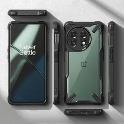 Telefontok OnePlus 11 5G - Ringke Fusion X Design fekete ütésálló tok-6