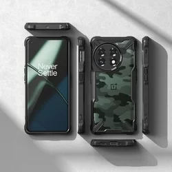 Telefontok OnePlus 11 5G - Ringke Fusion X Design terepmintás ütésálló tok-6