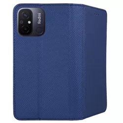 Xiaomi Redmi 12C Telefontok - kék mágneses átlátszó szilikon keretes könyvtok-2