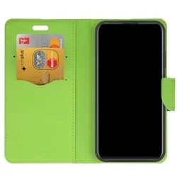 Telefontok Xiaomi Redmi 12C - FANCY kék / zöld szilikon keretes könyvtok-1