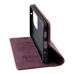 Xiaomi Redmi 12C Telefontok - Tactical Xproof burgundi szilikon keretes mágneses könyvtok-1