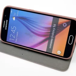Telefontok UNIQ Rose Gold Kihajtható Tok - Samsung Galaxy S6 (8719273222416)-2